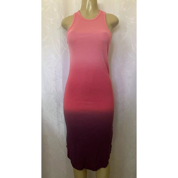 Young Fabulous & Broke Tank Dress Ribbed Robbie Ombre Pink Purple Sleeve… - Picture 2 of 5